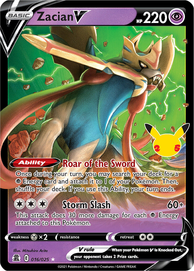 Zacian V (016/025) [Celebrations: 25th Anniversary] | Jomio and Rueliete's Cards and Comics