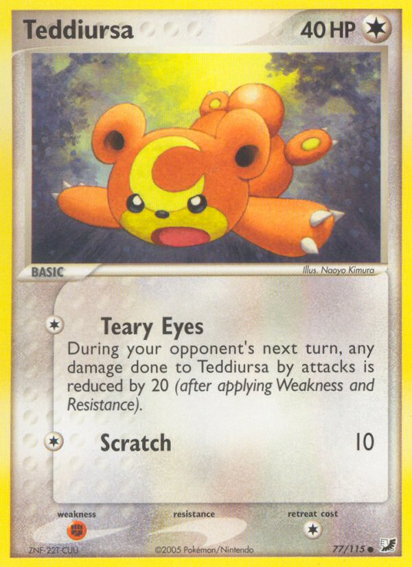 Teddiursa (77/115) [EX: Unseen Forces] | Jomio and Rueliete's Cards and Comics