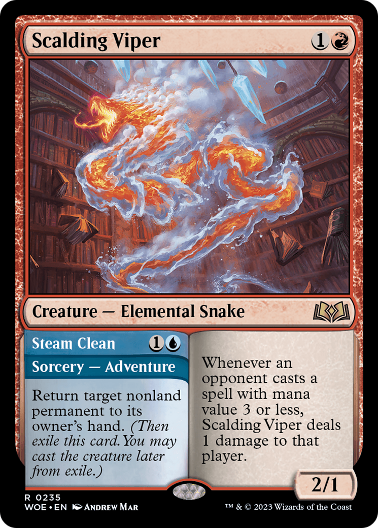 Scalding Viper // Steam Clean [Wilds of Eldraine] | Jomio and Rueliete's Cards and Comics