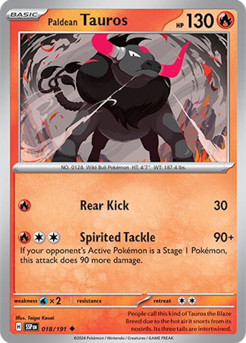 Paldean Tauros (018/191) [Scarlet & Violet: Surging Sparks] | Jomio and Rueliete's Cards and Comics