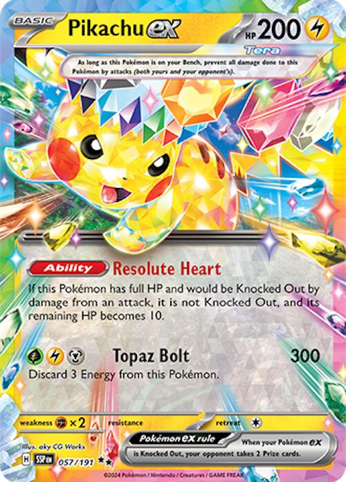 Pikachu ex (057/191) [Scarlet & Violet: Surging Sparks] | Jomio and Rueliete's Cards and Comics