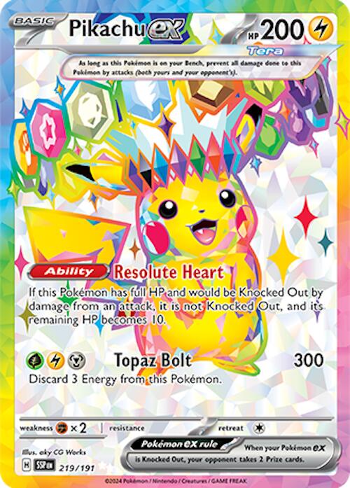 Pikachu ex (219/191) [Scarlet & Violet: Surging Sparks] | Jomio and Rueliete's Cards and Comics