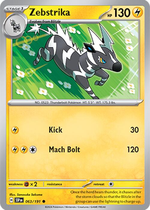 Zebstrika (063/191) [Scarlet & Violet: Surging Sparks] | Jomio and Rueliete's Cards and Comics