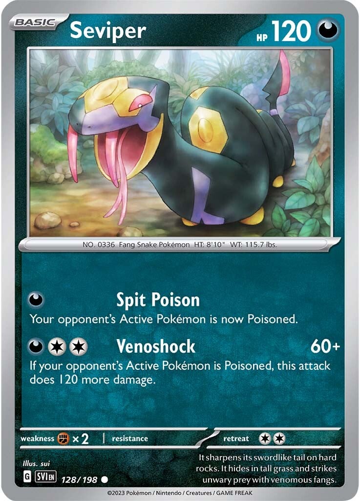 Seviper (128/198) [Scarlet & Violet: Base Set] | Jomio and Rueliete's Cards and Comics