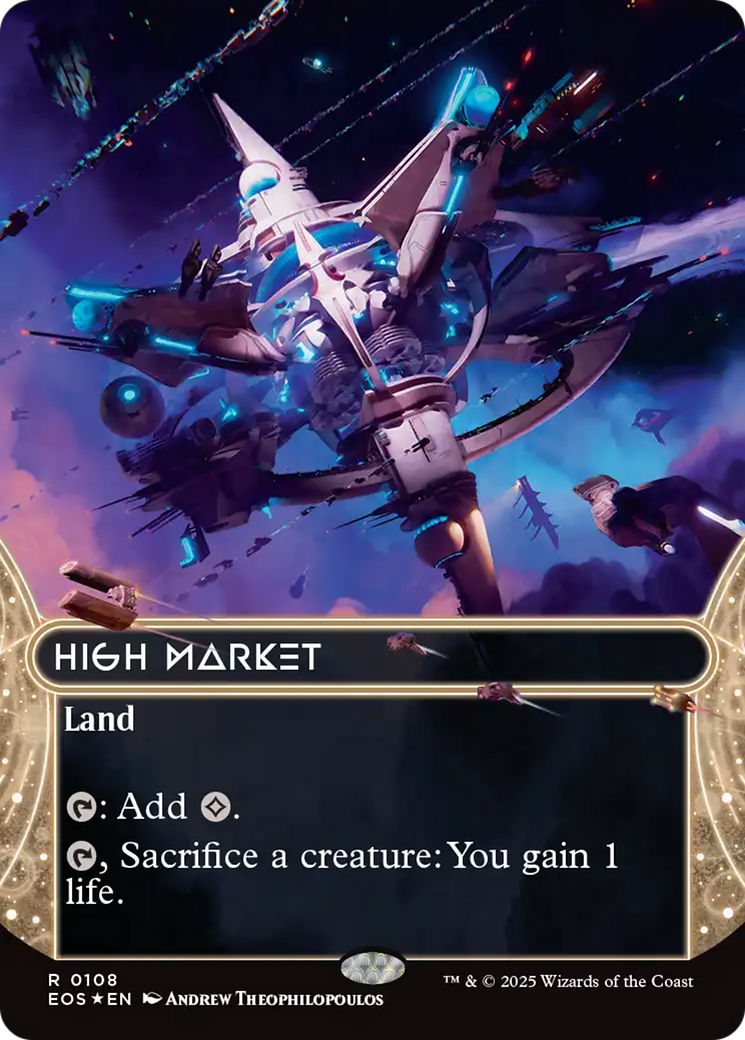 High Market (0108) (Borderless) (Galaxy Foil) [Edge of Eternities: Stellar Sights] | Jomio and Rueliete's Cards and Comics