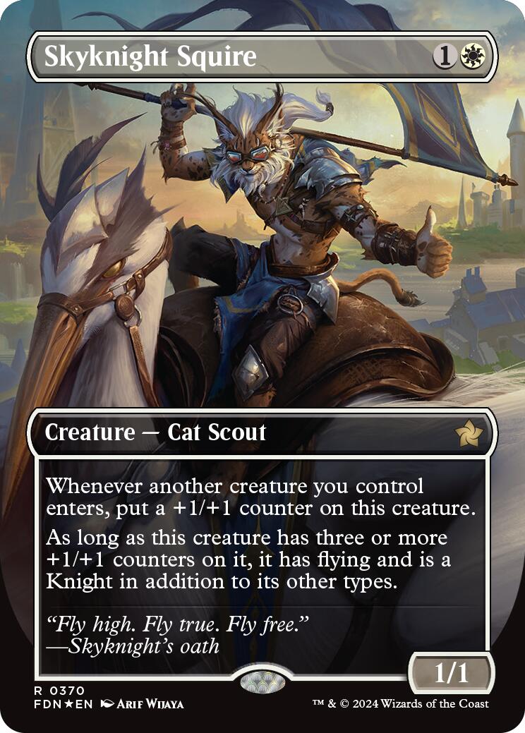 Skyknight Squire (Borderless) (Mana Foil) [Foundations] | Jomio and Rueliete's Cards and Comics