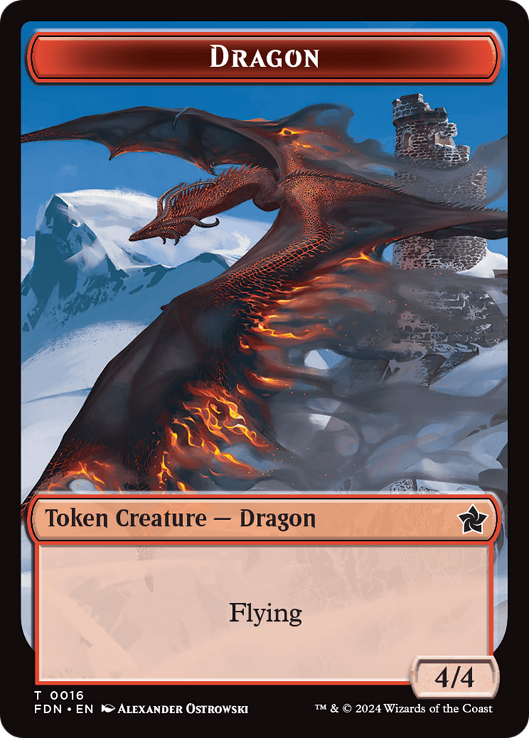 Dragon (0016) // Dragon (0017) Doubled-Sided Token [Foundations Tokens] | Jomio and Rueliete's Cards and Comics