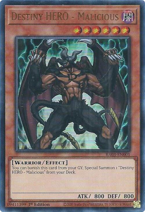 Destiny HERO - Malicious (UR) [RA03-EN001] Ultra Rare | Jomio and Rueliete's Cards and Comics
