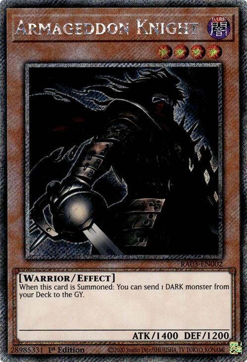 Armageddon Knight (Platinum Secret Rare) [RA03-EN002] Platinum Secret Rare | Jomio and Rueliete's Cards and Comics