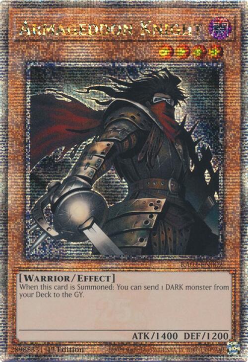 Armageddon Knight (Quarter Century Secret Rare) [RA03-EN002] Quarter Century Secret Rare | Jomio and Rueliete's Cards and Comics