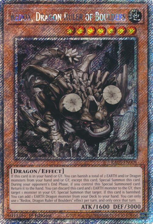 Redox, Dragon Ruler of Boulders (Platinum Secret Rare) [RA03-EN008] Platinum Secret Rare | Jomio and Rueliete's Cards and Comics