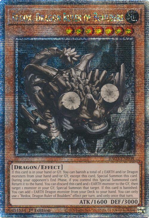 Redox, Dragon Ruler of Boulders (Quarter Century Secret Rare) [RA03-EN008] Quarter Century Secret Rare | Jomio and Rueliete's Cards and Comics