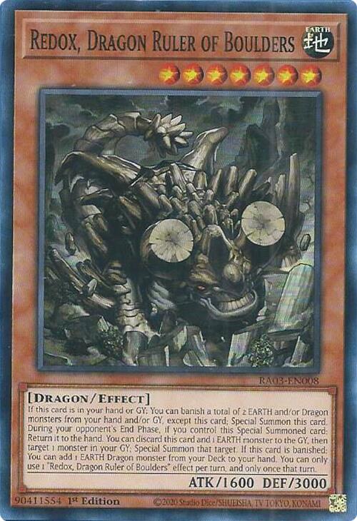 Redox, Dragon Ruler of Boulders [RA03-EN008] Super Rare | Jomio and Rueliete's Cards and Comics