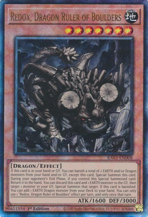 Redox, Dragon Ruler of Boulders (UTR) [RA03-EN008] Prismatic Ultimate Rare | Jomio and Rueliete's Cards and Comics