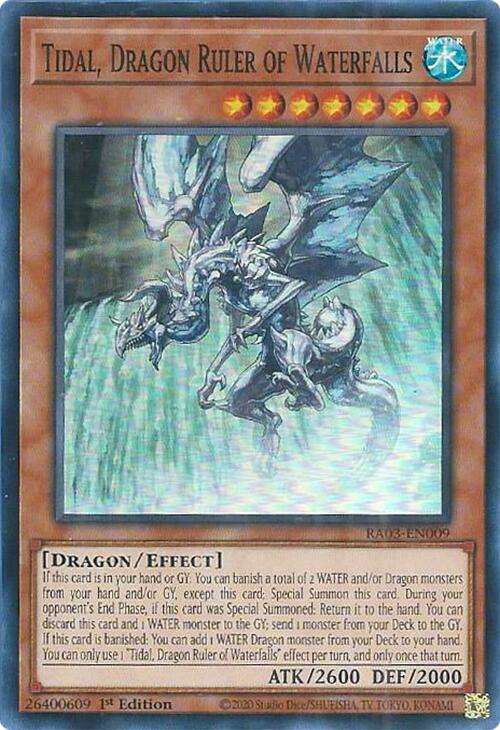 Tidal, Dragon Ruler of Waterfalls [RA03-EN009] Super Rare | Jomio and Rueliete's Cards and Comics
