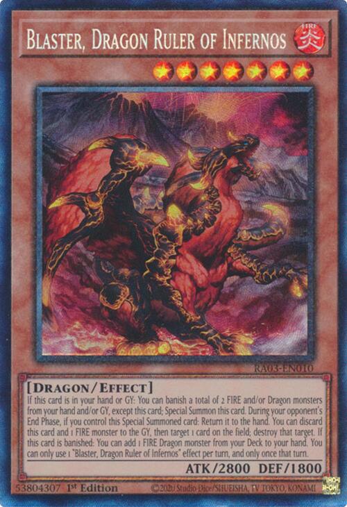 Blaster, Dragon Ruler of Infernos (CR) [RA03-EN010] Prismatic Collector's Rare | Jomio and Rueliete's Cards and Comics
