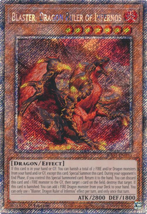 Blaster, Dragon Ruler of Infernos (Platinum Secret Rare) [RA03-EN010] Platinum Secret Rare | Jomio and Rueliete's Cards and Comics