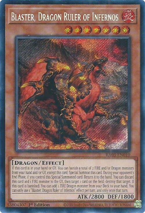 Blaster, Dragon Ruler of Infernos (Secret Rare) [RA03-EN010] Secret Rare | Jomio and Rueliete's Cards and Comics
