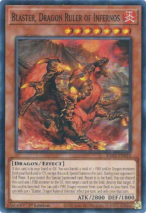 Blaster, Dragon Ruler of Infernos [RA03-EN010] Super Rare | Jomio and Rueliete's Cards and Comics