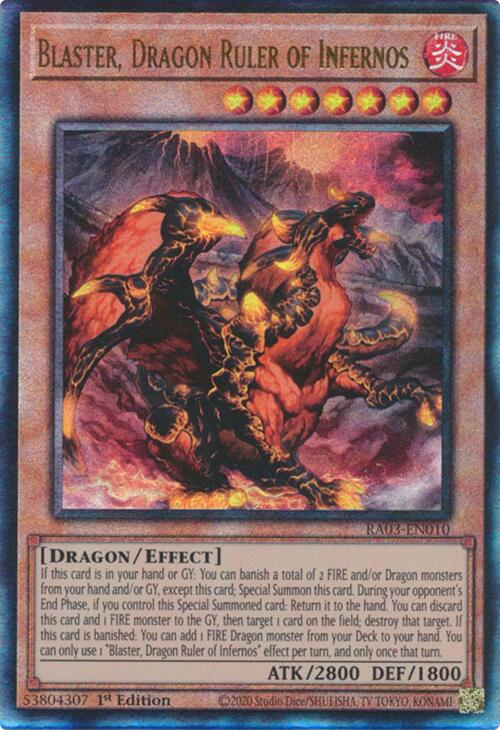 Blaster, Dragon Ruler of Infernos (UTR) [RA03-EN010] Prismatic Ultimate Rare | Jomio and Rueliete's Cards and Comics