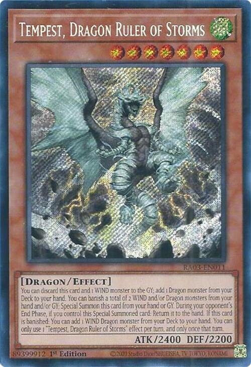 Tempest, Dragon Ruler of Storms (Secret Rare) [RA03-EN011] Secret Rare | Jomio and Rueliete's Cards and Comics