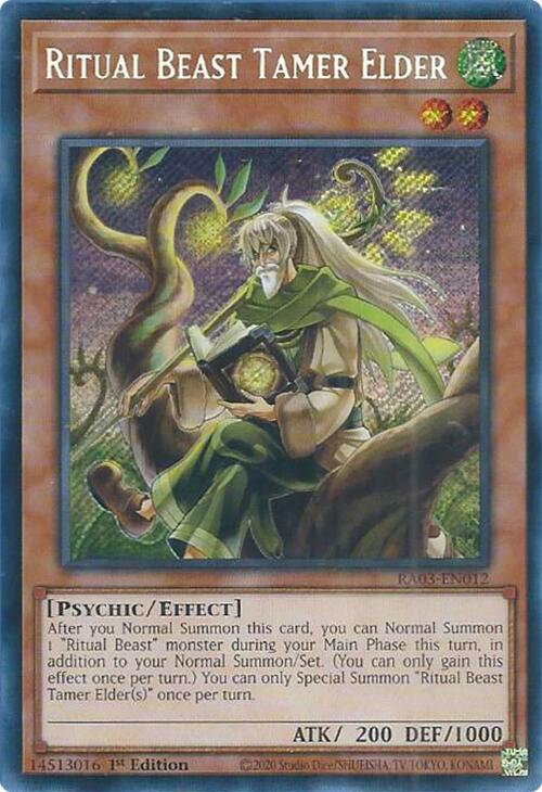 Ritual Beast Tamer Elder (Secret Rare) [RA03-EN012] Secret Rare | Jomio and Rueliete's Cards and Comics
