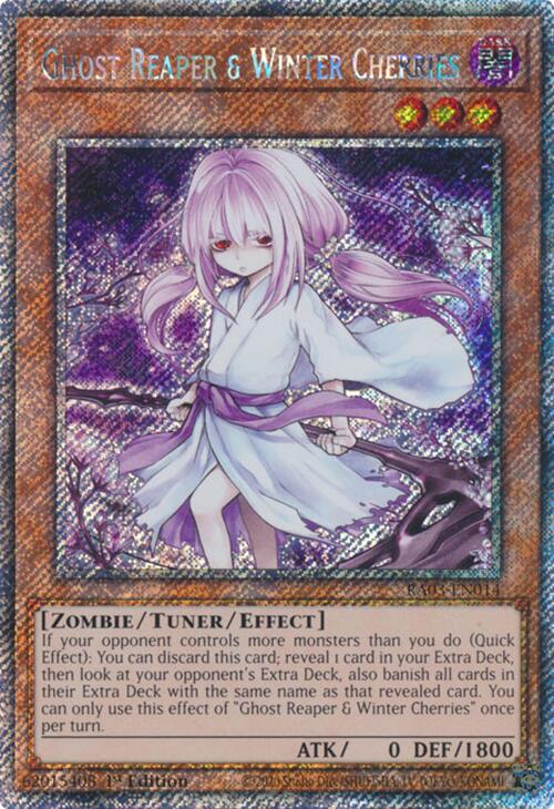 Ghost Reaper & Winter Cherries (Alternate Art) (Platinum Secret Rare) [RA03-EN014] Platinum Secret Rare | Jomio and Rueliete's Cards and Comics