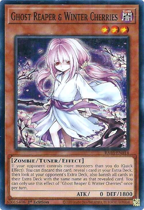 Ghost Reaper & Winter Cherries (Alternate Art) [RA03-EN014] Super Rare | Jomio and Rueliete's Cards and Comics