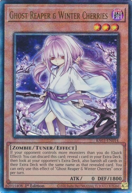 Ghost Reaper & Winter Cherries (Alternate Art) (PUR) [RA03-EN014] Prismatic Ultimate Rare | Jomio and Rueliete's Cards and Comics