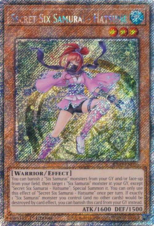 Secret Six Samurai - Hatsume (Platinum Secret Rare) [RA03-EN016] Platinum Secret Rare | Jomio and Rueliete's Cards and Comics