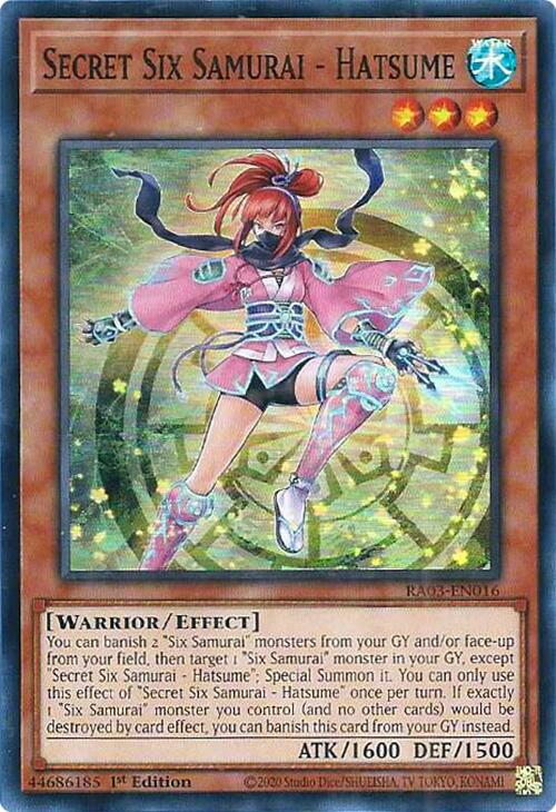 Secret Six Samurai - Hatsume [RA03-EN016] Super Rare | Jomio and Rueliete's Cards and Comics