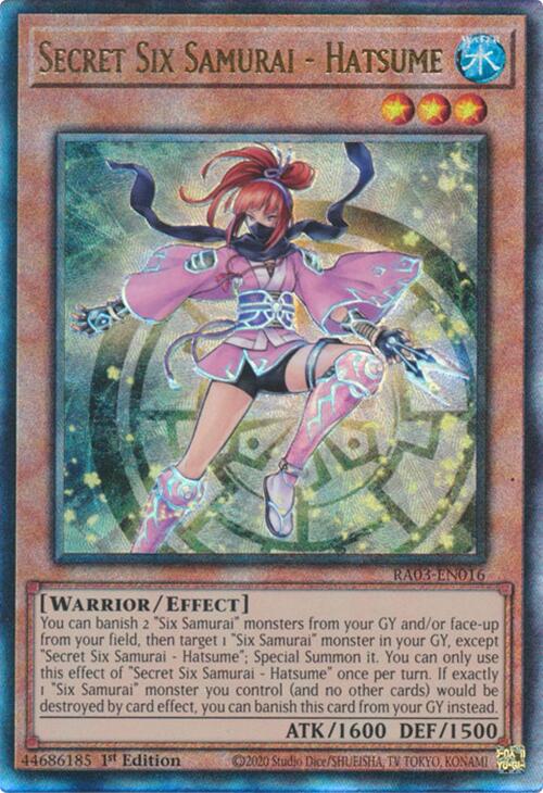 Secret Six Samurai - Hatsume (UTR) [RA03-EN016] Prismatic Ultimate Rare | Jomio and Rueliete's Cards and Comics