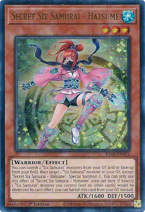 Secret Six Samurai - Hatsume (UR) [RA03-EN016] Ultra Rare | Jomio and Rueliete's Cards and Comics