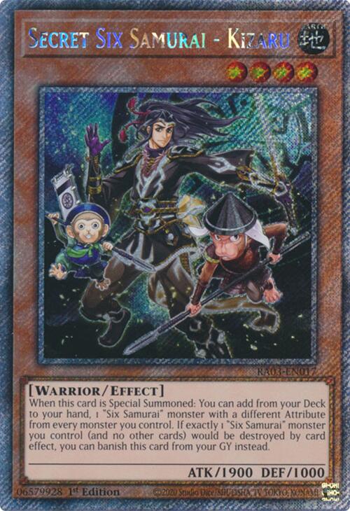 Secret Six Samurai - Kizaru (Platinum Secret Rare) [RA03-EN017] Platinum Secret Rare | Jomio and Rueliete's Cards and Comics