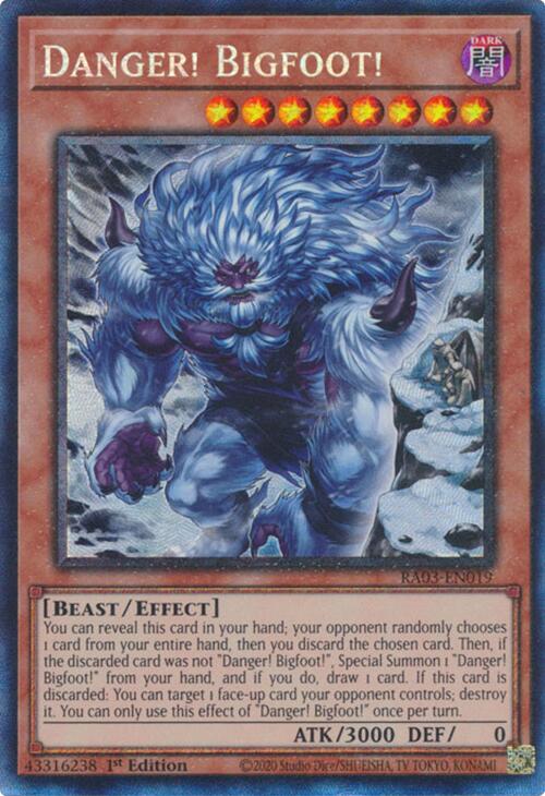 Danger! Bigfoot! (Alternate Art) (CR) [RA03-EN019] Prismatic Collector's Rare | Jomio and Rueliete's Cards and Comics