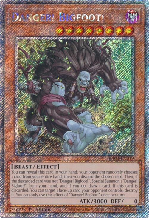 Danger! Bigfoot! (Platinum Secret Rare) [RA03-EN019] Platinum Secret Rare | Jomio and Rueliete's Cards and Comics