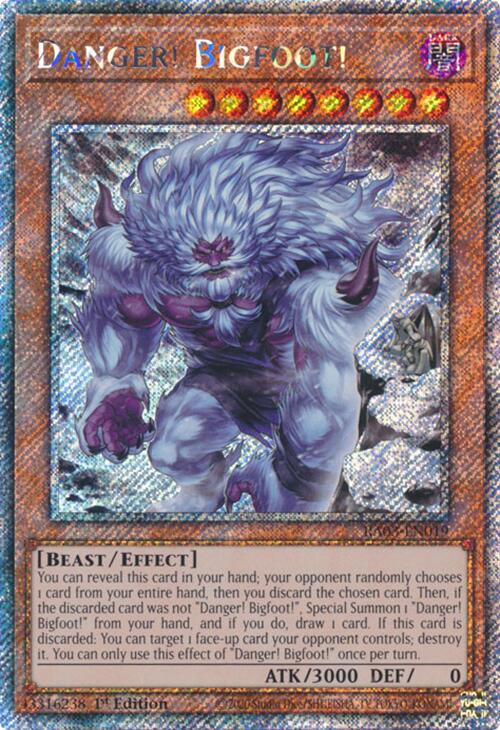 Danger! Bigfoot! (Alternate Art) (Platinum Secret Rare) [RA03-EN019] Platinum Secret Rare | Jomio and Rueliete's Cards and Comics