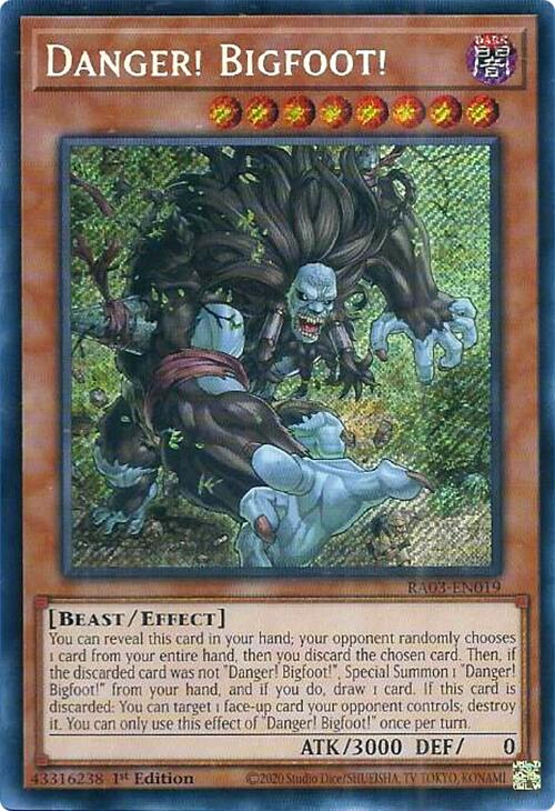 Danger! Bigfoot! (Secret Rare) [RA03-EN019] Secret Rare | Jomio and Rueliete's Cards and Comics