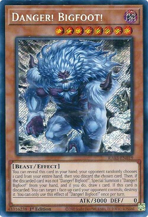 Danger! Bigfoot! (Alternate Art) (Secret Rare) [RA03-EN019] Secret Rare | Jomio and Rueliete's Cards and Comics
