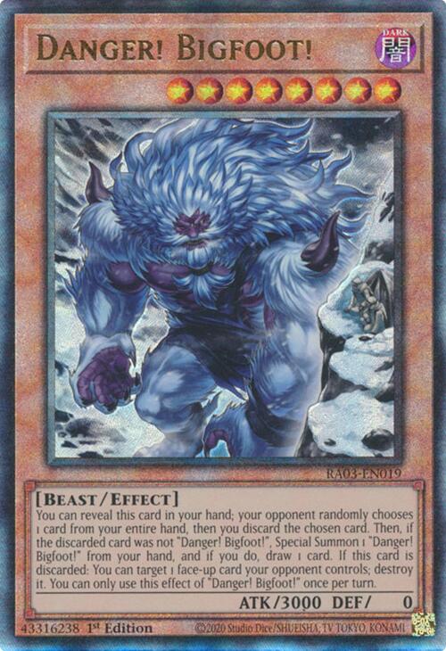 Danger! Bigfoot! (Alternate Art) (UTR) [RA03-EN019] Prismatic Ultimate Rare | Jomio and Rueliete's Cards and Comics