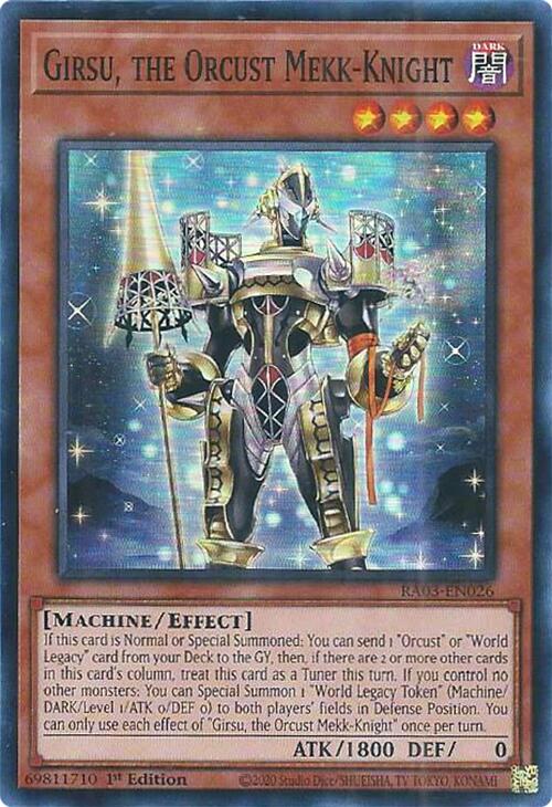 Girsu, the Orcust Mekk-Knight [RA03-EN026] Super Rare | Jomio and Rueliete's Cards and Comics