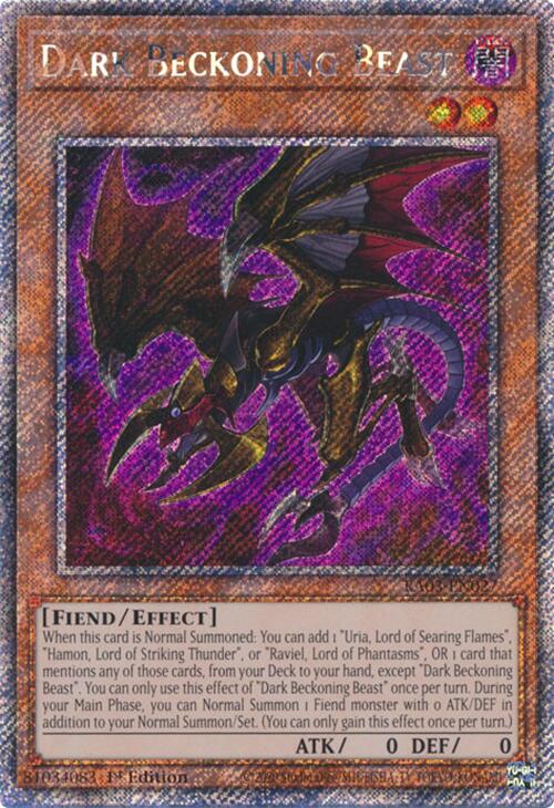 Dark Beckoning Beast (Platinum Secret Rare) [RA03-EN027] Platinum Secret Rare | Jomio and Rueliete's Cards and Comics