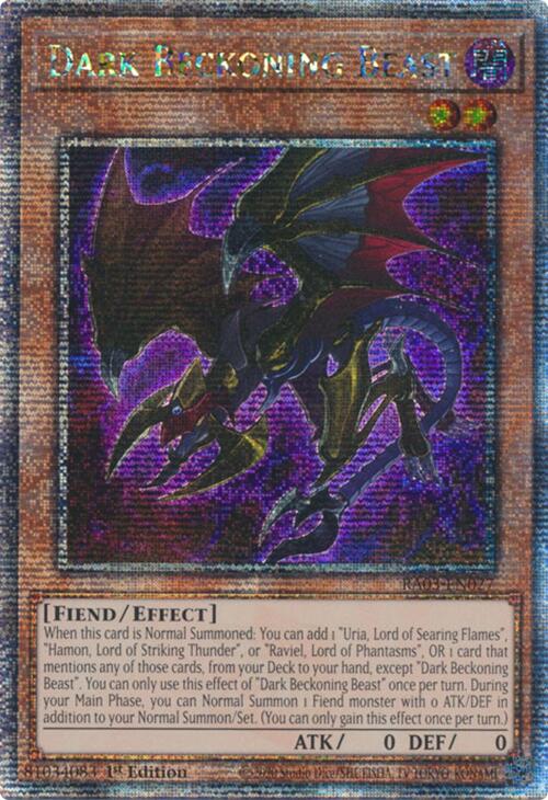 Dark Beckoning Beast (Quarter Century Secret Rare) [RA03-EN027] Quarter Century Secret Rare | Jomio and Rueliete's Cards and Comics