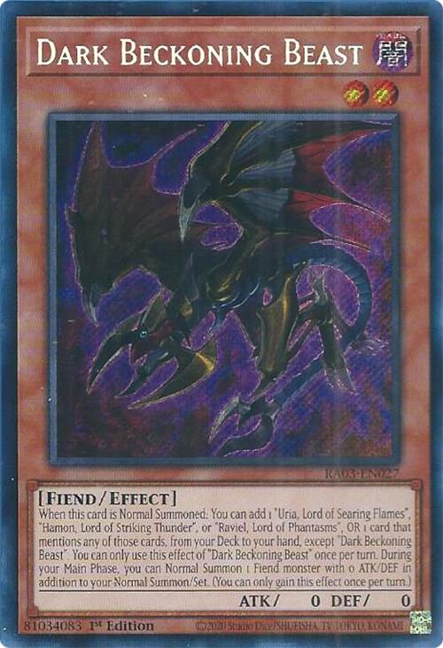 Dark Beckoning Beast (Secret Rare) [RA03-EN027] Secret Rare | Jomio and Rueliete's Cards and Comics