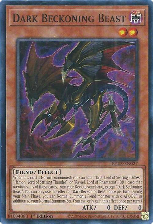Dark Beckoning Beast [RA03-EN027] Super Rare | Jomio and Rueliete's Cards and Comics