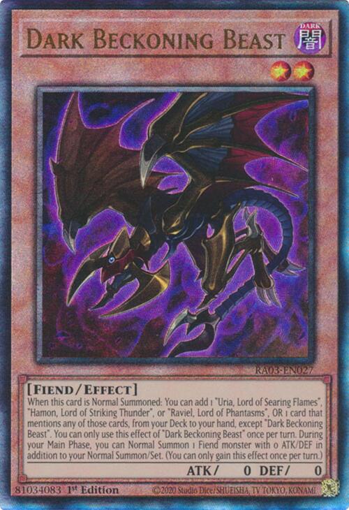 Dark Beckoning Beast (UTR) [RA03-EN027] Prismatic Ultimate Rare | Jomio and Rueliete's Cards and Comics