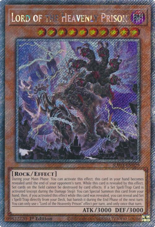 Lord of the Heavenly Prison (Platinum Secret Rare) [RA03-EN029] Platinum Secret Rare | Jomio and Rueliete's Cards and Comics
