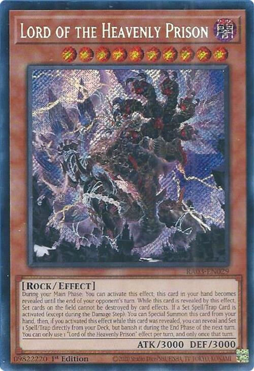 Lord of the Heavenly Prison (Secret Rare) [RA03-EN029] Secret Rare | Jomio and Rueliete's Cards and Comics