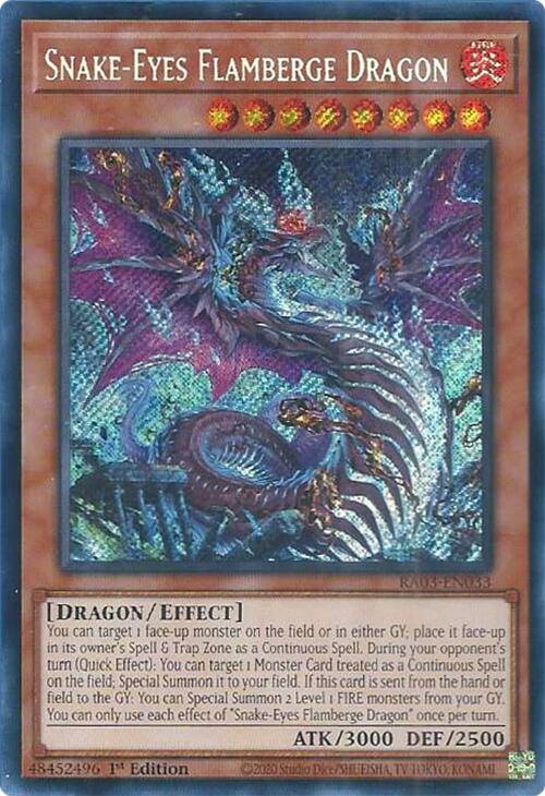 Snake-Eyes Flamberge Dragon (Secret Rare) [RA03-EN033] Secret Rare | Jomio and Rueliete's Cards and Comics