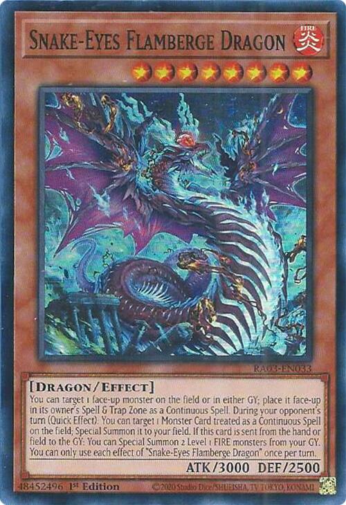 Snake-Eyes Flamberge Dragon [RA03-EN033] Super Rare | Jomio and Rueliete's Cards and Comics